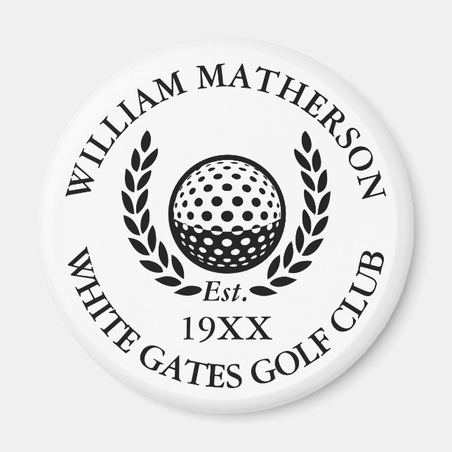 Klassiskt Personligt Golfklubbnamn Magnet (Framsidan)