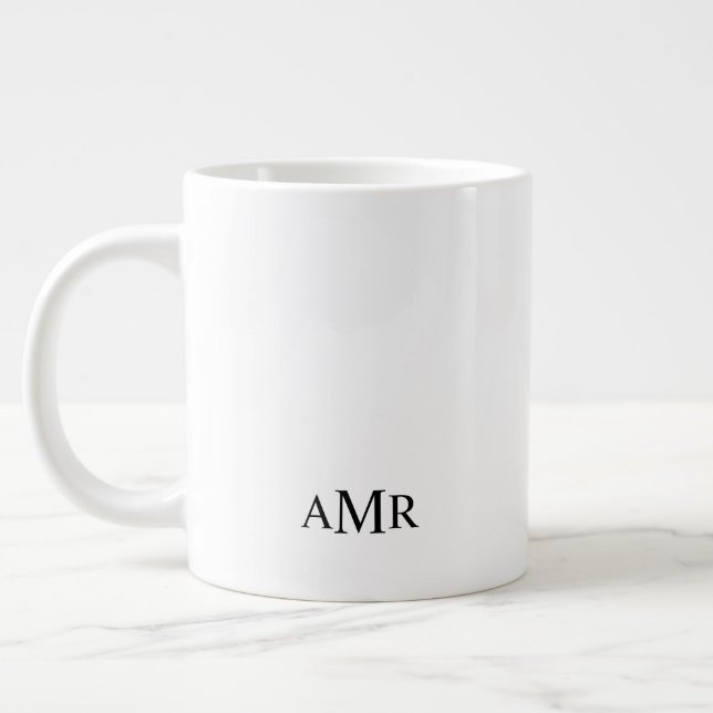 Klassiskt Personligt Monogram Jumbo Mugg (Vänster)