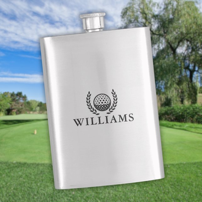 Klassiskt Personligt Namnmonogram Fickplunta (Classic Personalized Name Monogram Flask)