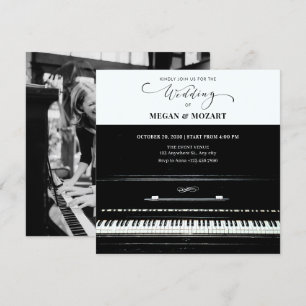 Klassiskt piano bröllop inbjudningar