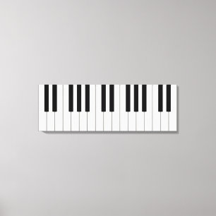 Klassiskt Piano Nycklar Black & White Canvastryck