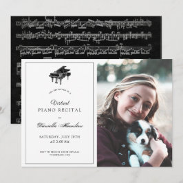 Klassiskt Piano White Virtuellt skäl Foto Inbjudningar