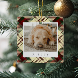Klassiskt Play Personlig Pet Hund Photo Julgransprydnad Keramik