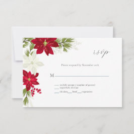 Klassiskt Poinsettia Flower-Bröllop OSA-kort OSA Kort