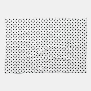 Klassiskt polka dots, svart och vitt kökshandduk