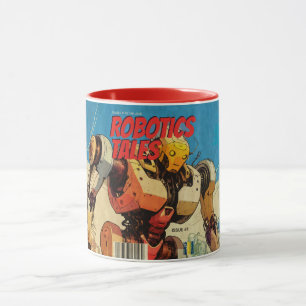 Klassiskt Pop Art Sci-Fi Serierobotomslag Mugg