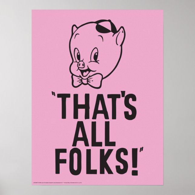 Klassiskt Porky Gris: "Det är alla mappar!" Poster (Framsidan)