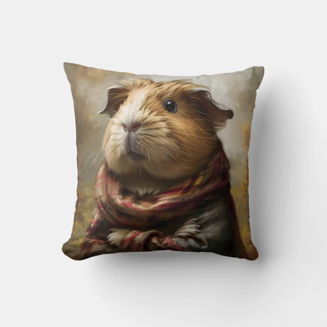 Klassiskt Porträtt i Guinea Gris Kudde (Framsida)