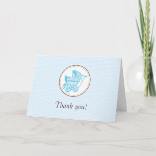 Klassiskt Pram Baby Shower - tackkort