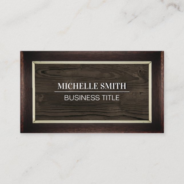 Klassiskt Ram | Trä Grain | VINTAGE Visitkort (Framsida)