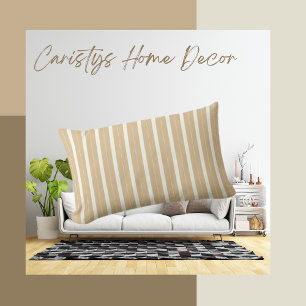 Klassiskt Rand Guld Tan och Cream Lumbarkudde