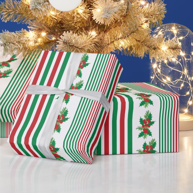 Klassiskt Rand med Holly Presentpapper (Helgdagar)