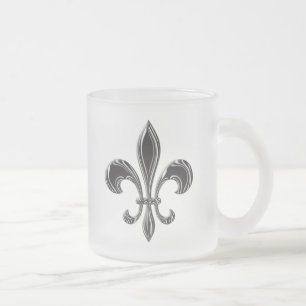 Klassiskt randigt Fleur-de-Lis-mönster Frostad Glasmugg