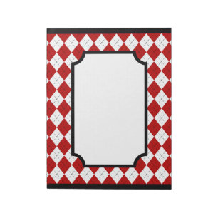 Klassiskt Red Argyle Kitchen-Anteckningsblock Anteckningsblock