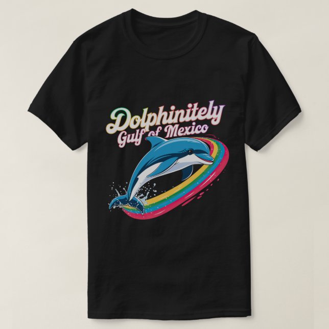 Klassiskt regnbåge Funny Dolphin Bukt i Mexiko T Shirt (Design framsida)