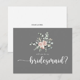 Klassiskt Ro Grått Bridesmaid Frieri anteckningsko Anteckningskort