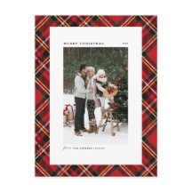 Klassiskt rödfärgat foto Mönster God jul