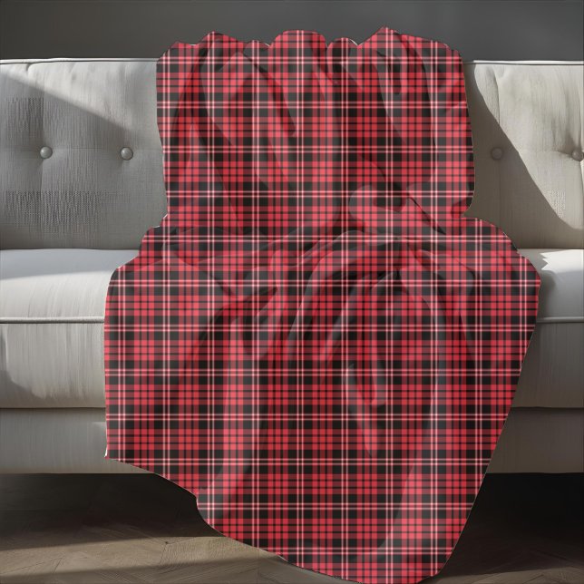 Klassiskt rödfärgat och svart Mönster Fleecefilt (Classic Red And Black Plaid Pattern Fleece Blanket)