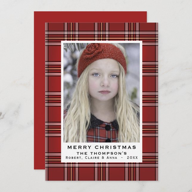Klassiskt rödfärgat skäggigt | Helgdag Photo Julkort (Fram/baksida)