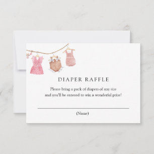 Klassiskt Rosa Baby-kort för påfyllnadskort Inbjudningar