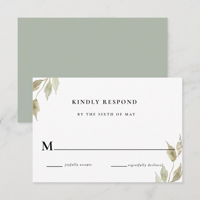 Klassiskt rosa blomsterbröllop RSVP-svar Inbjudningar (Fram/baksida)