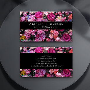 Klassiskt Rosa Flowers Florist Flower Shop Visitkort