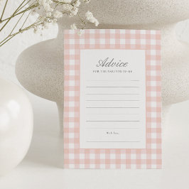 Klassiskt Rosa Gingham Girl Baby Shower Advice Car Inbjudningar