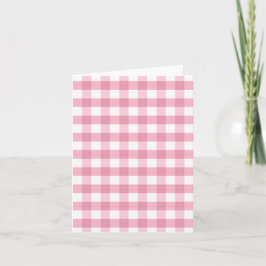 Klassiskt rosa gingham-mönster anteckningskort