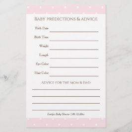 Klassiskt Rosa Polka dots Baby Shower Guessing Gam