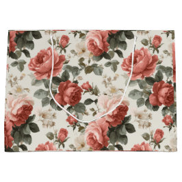 Klassiskt rosa ros kräm blommönster