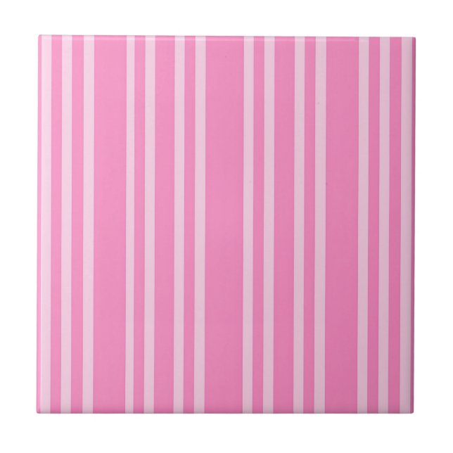 Klassiskt rosa vitt randigt mönster kakelplatta (Framsidan)