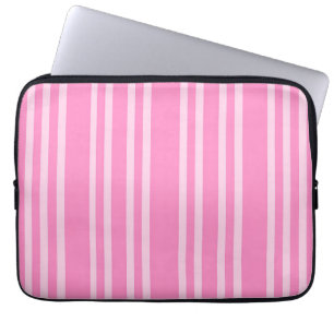 Klassiskt rosa vitt randigt mönster laptop fodral