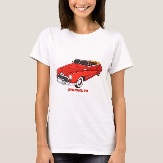 Klassiskt rött 1948 Bilbil T Shirt (Framsida)