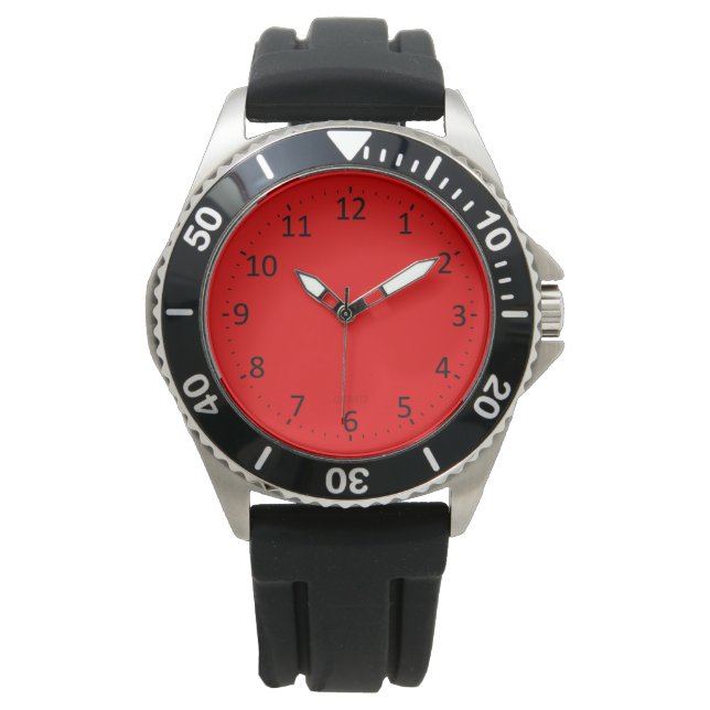 Klassiskt rött armbandsur (Framsida)