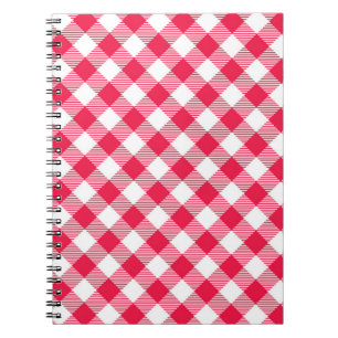 Klassiskt rött gingham-landsmönster anteckningsbok