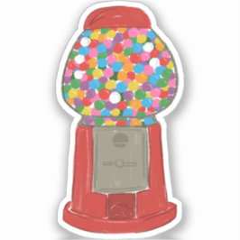 Klassiskt rött gumball Maskin Candy Bubble Gum Klistermärken