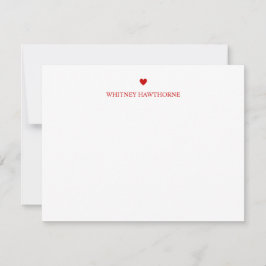 Klassiskt Rött Hjärtbrevpapper Enkel Valentine kär Anteckningskort