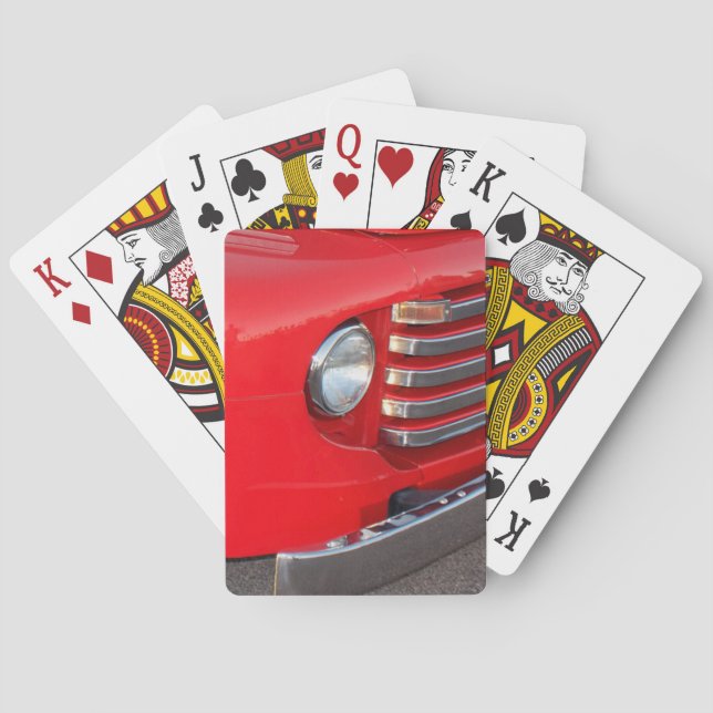 Klassiskt rött Lastbil-strålkastare  Casinokort (Baksidan)
