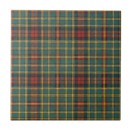 Klassiskt rött och grönt skotskt tartanplaid-mönst kakelplatta