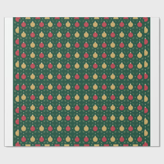 Klassiskt rött och guldornament julförpackning presentpapper
