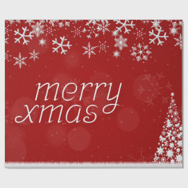 Klassiskt rött och vitt festligt Merry Christmas-p Presentpapper