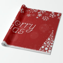 Klassiskt rött och vitt festligt Merry Christmas-p Presentpapper
