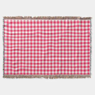 Klassiskt rött och vitt gingham-mönster rustikt mysfilt