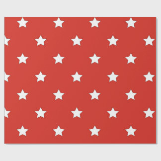 Klassiskt rött och vitt stjärnigt inslagspapper presentpapper