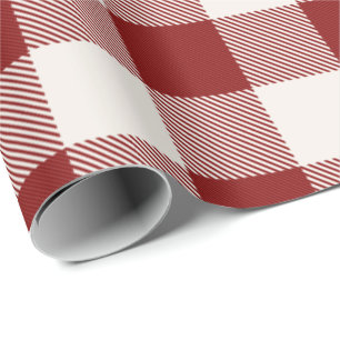 Klassiskt rött på vit eller ANY färg gingham plaid Presentpapper
