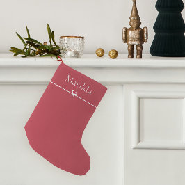 Klassiskt rött | Personlig för enkel minimalistisk Liten Julstrumpa
