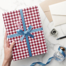 Klassiskt rött rutigt mönster i gingham-stil presentpapper