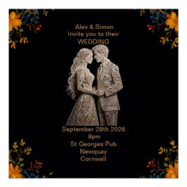 Klassiskt Royal för groom & groom Perfect Poster