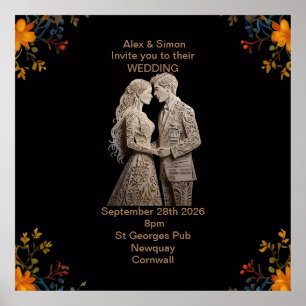 Klassiskt Royal för groom & groom Poster