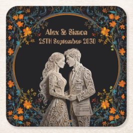 Klassiskt Royal för groom & groom Underlägg Papper Kvadrat